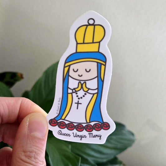 Queen Virgin Mary 3" Waterproof Sticker - Heart & Halo