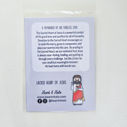 Sacred Heart of Jesus Waterproof Sticker - Heart & Halo