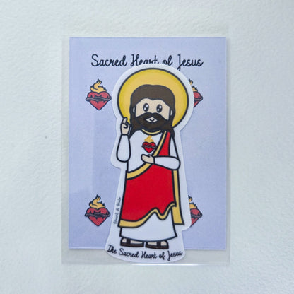 Sacred Heart of Jesus Waterproof Sticker - Heart & Halo