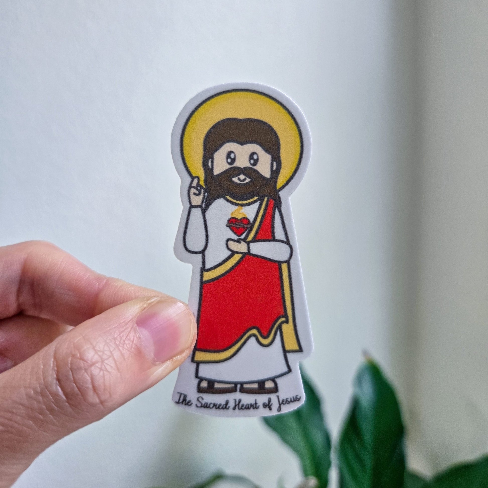 Sacred Heart of Jesus Waterproof Sticker - Heart & Halo