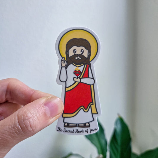 Sacred Heart of Jesus Waterproof Sticker - Heart & Halo