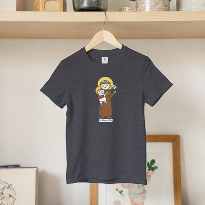 Saint Anthony and Baby Jesus Kids Cotton T-Shirt - Heart & Halo