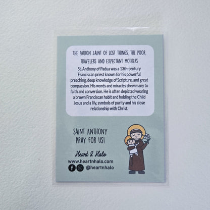 Saint Anthony of Padua Waterproof Sticker - Heart & Halo