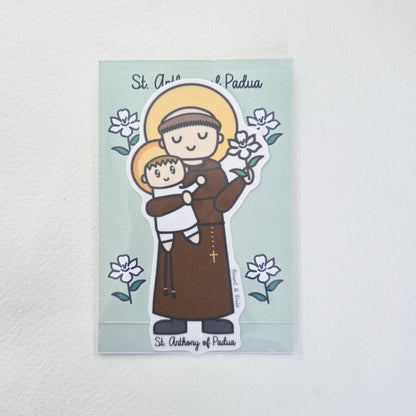 Saint Anthony of Padua Waterproof Sticker - Heart & Halo