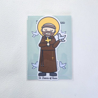 Saint Francis of Assisi Waterproof Sticker - Heart & Halo