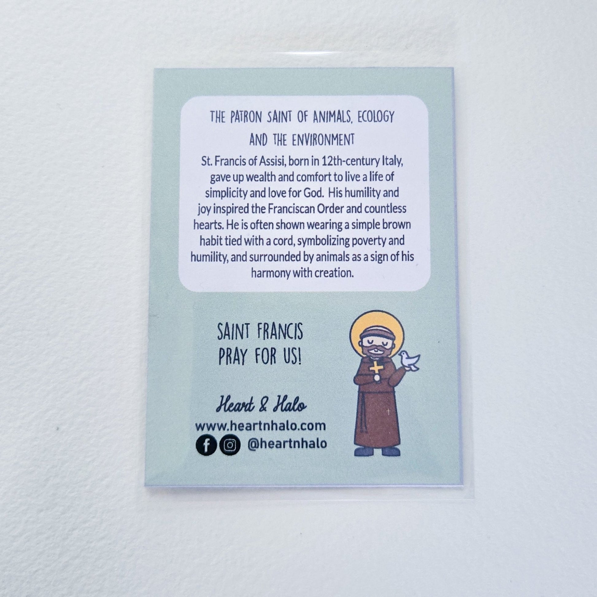 Saint Francis of Assisi Waterproof Sticker - Heart & Halo