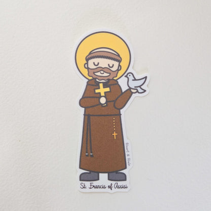 Saint Francis of Assisi Waterproof Sticker - Heart & Halo