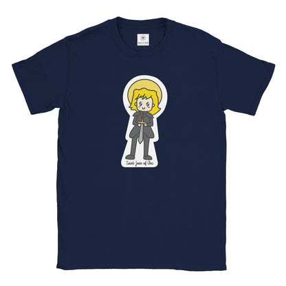 Saint Joan of Arc Adult Cotton Crewneck T-Shirt | 20% Donation - Heart & Halo