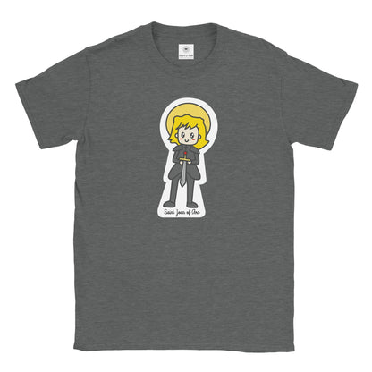 Saint Joan of Arc Adult Cotton Crewneck T-Shirt | 20% Donation - Heart & Halo
