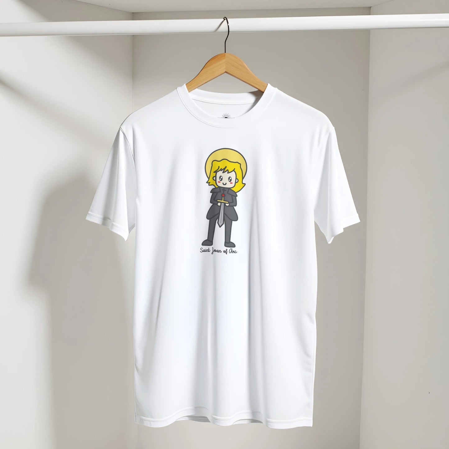 Saint Joan of Arc Adult Cotton Crewneck T-Shirt - Heart & Halo