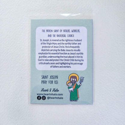 Saint Joseph and Baby Jesus Waterproof Sticker - Heart & Halo