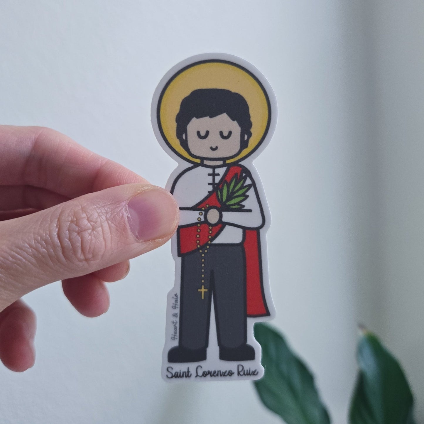 Saint Lorenzo Ruiz Waterproof Sticker - Heart & Halo