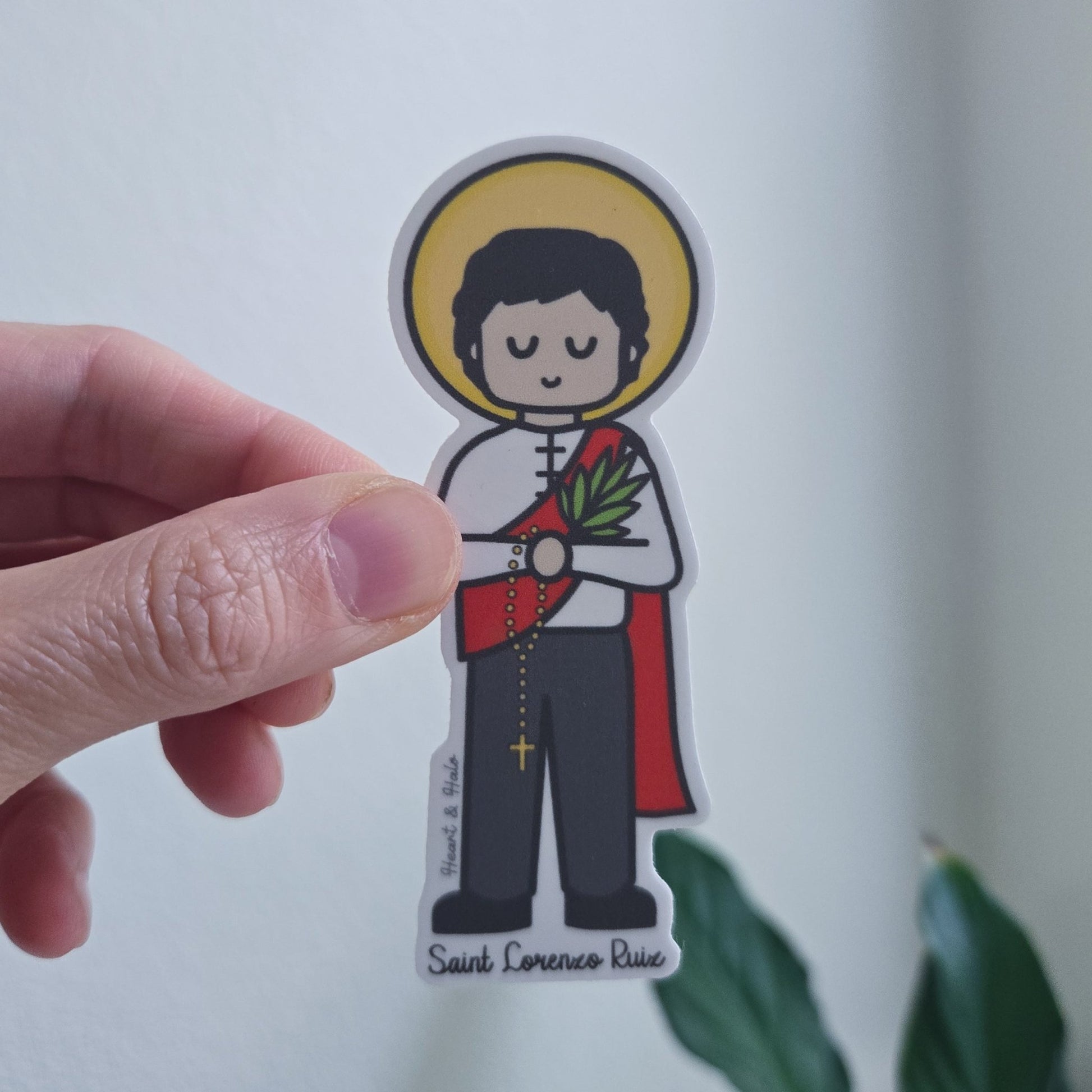 Saint Lorenzo Ruiz Waterproof Sticker - Heart & Halo