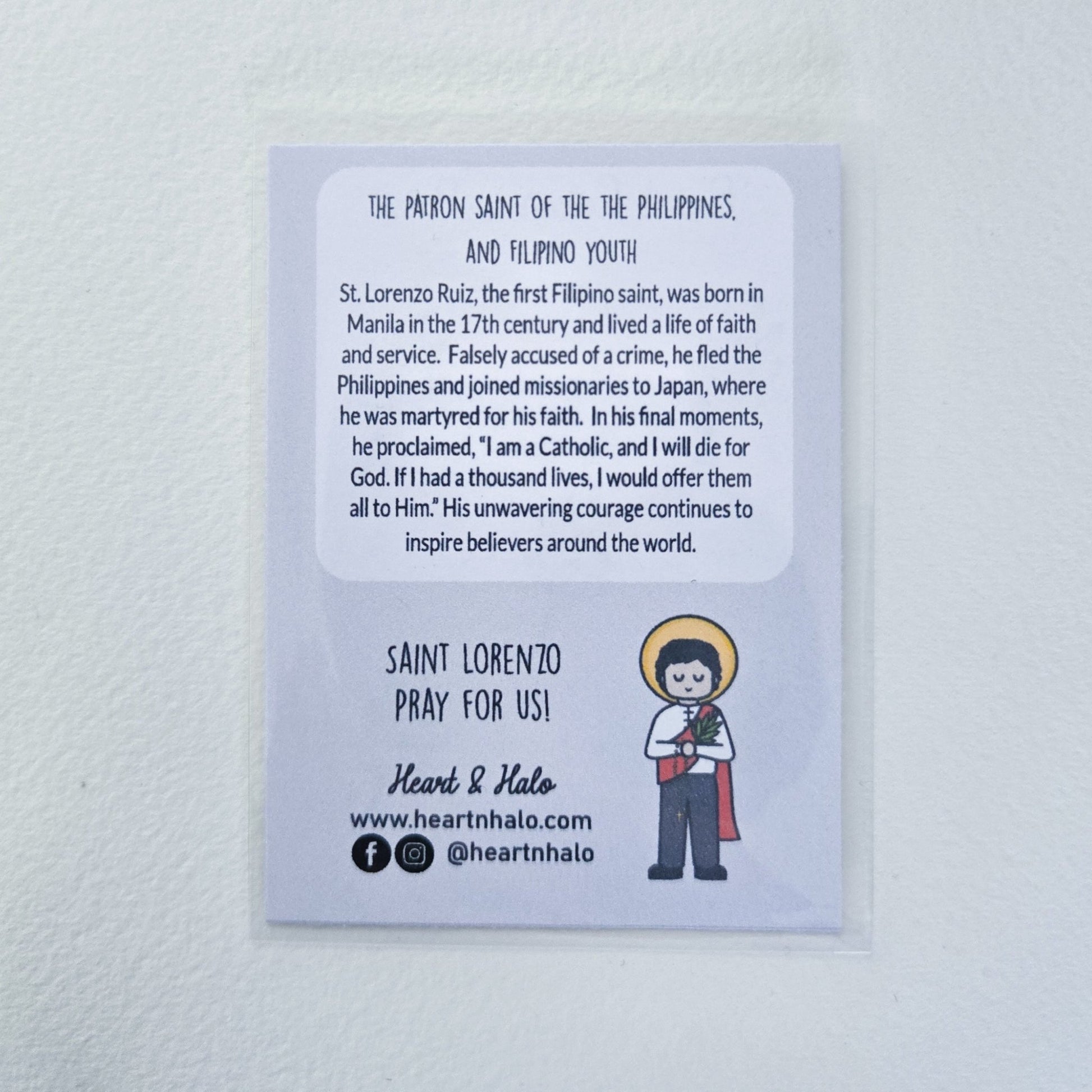 Saint Lorenzo Ruiz Waterproof Sticker - Heart & Halo