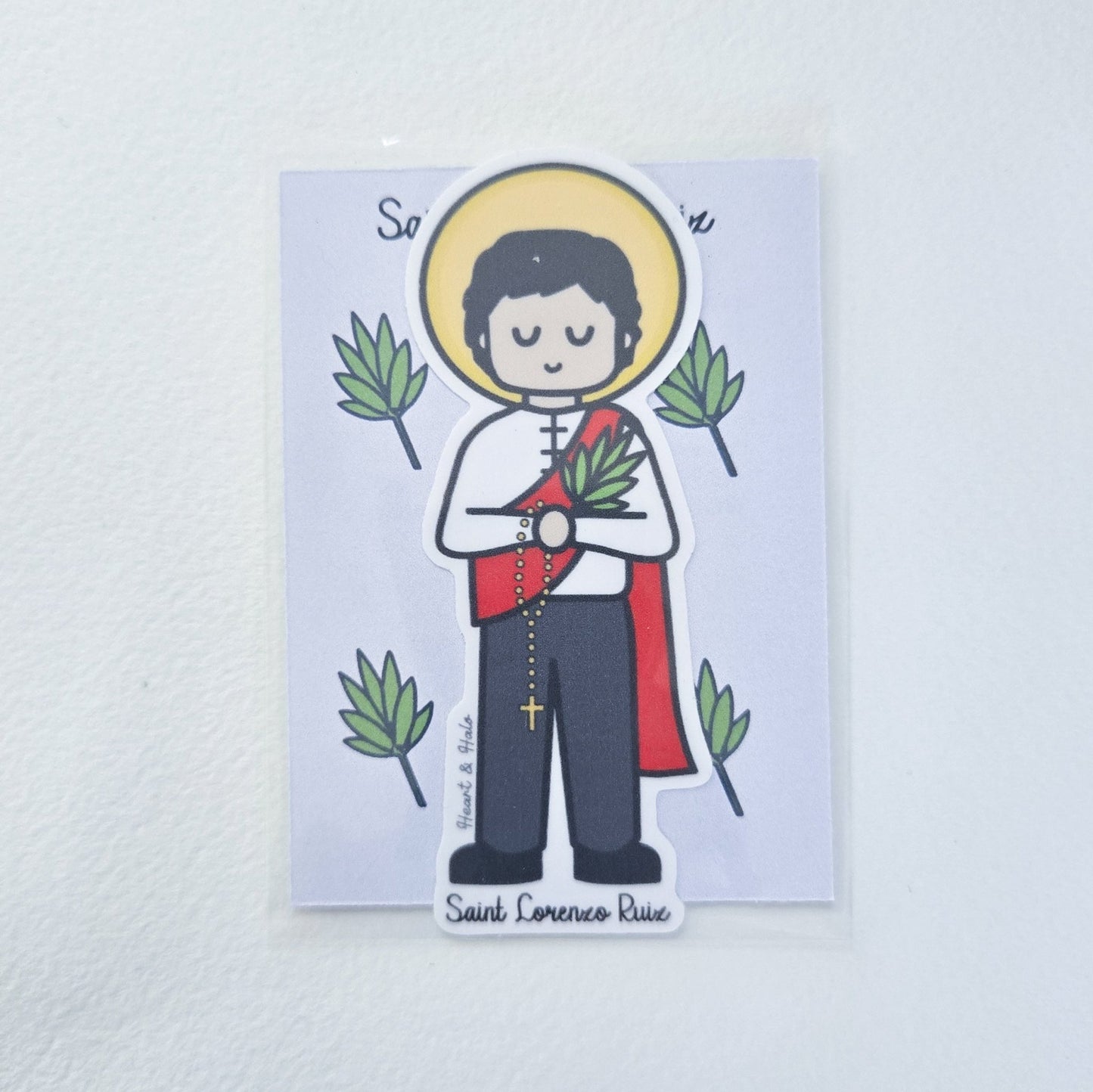 Saint Lorenzo Ruiz Waterproof Sticker - Heart & Halo