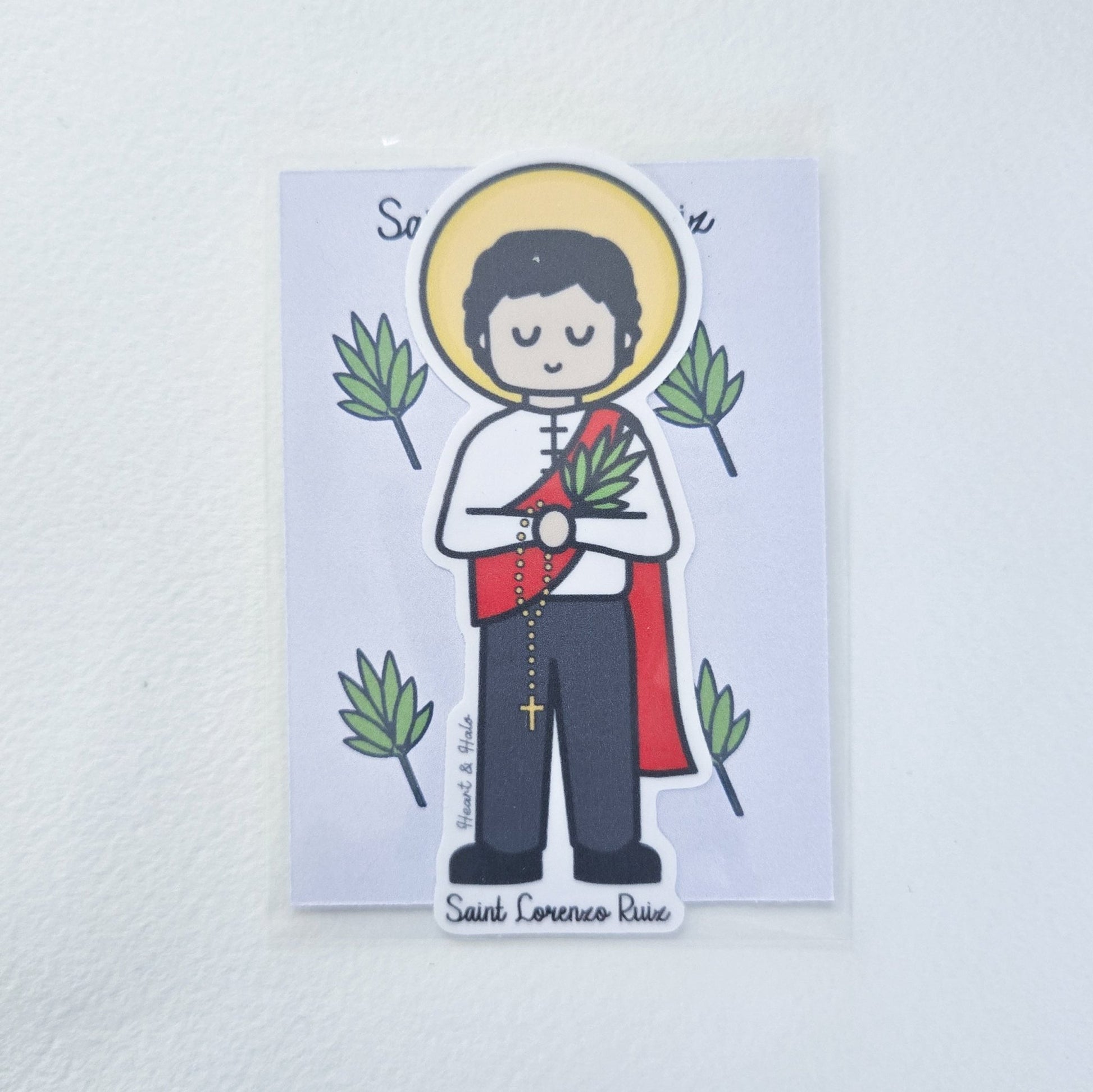Saint Lorenzo Ruiz Waterproof Sticker - Heart & Halo