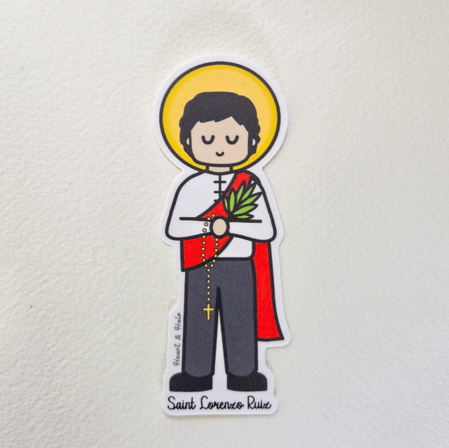 Saint Lorenzo Ruiz Waterproof Sticker - Heart & Halo