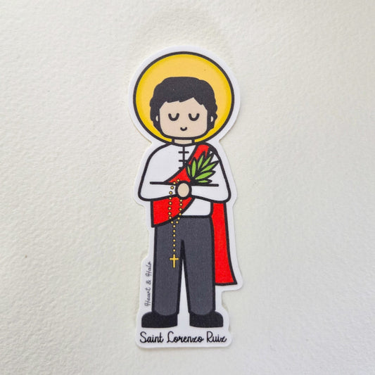 Saint Lorenzo Ruiz Waterproof Sticker - Heart & Halo