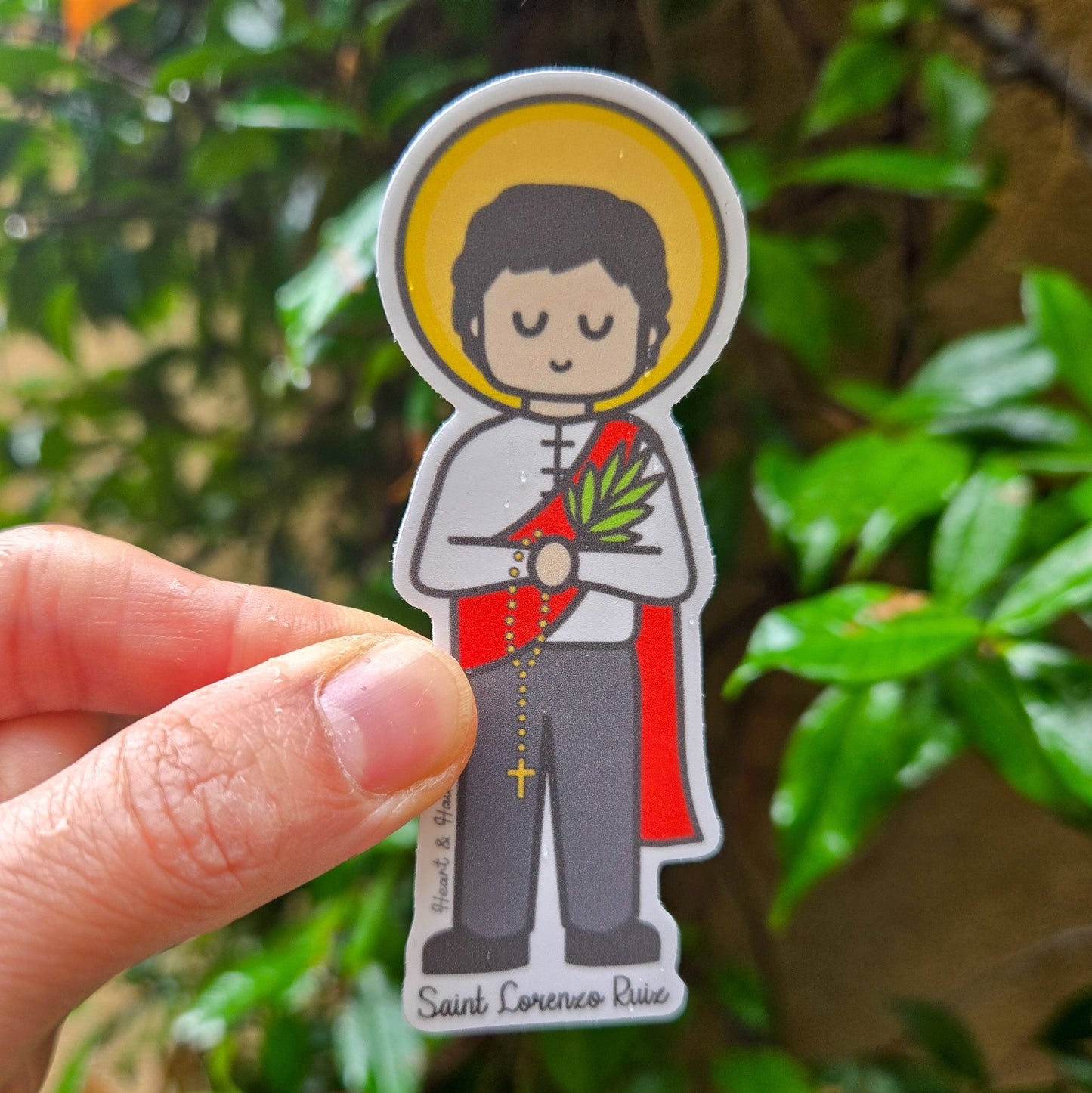 Saint Lorenzo Ruiz Waterproof Sticker - Heart & Halo