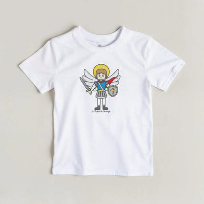 Saint Michael the Archangel Kids Cotton T-Shirt - Heart & Halo