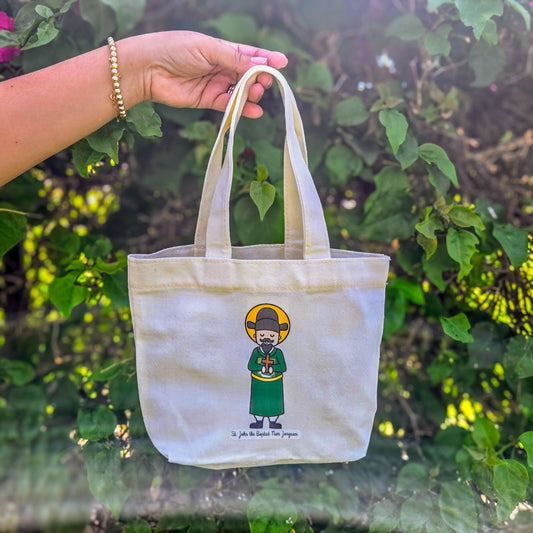 Special Edition St. Andrew Kim Taegon & St. John the Baptist Nam Jongsam Cute Mini Tote Bag - Heart & Halo