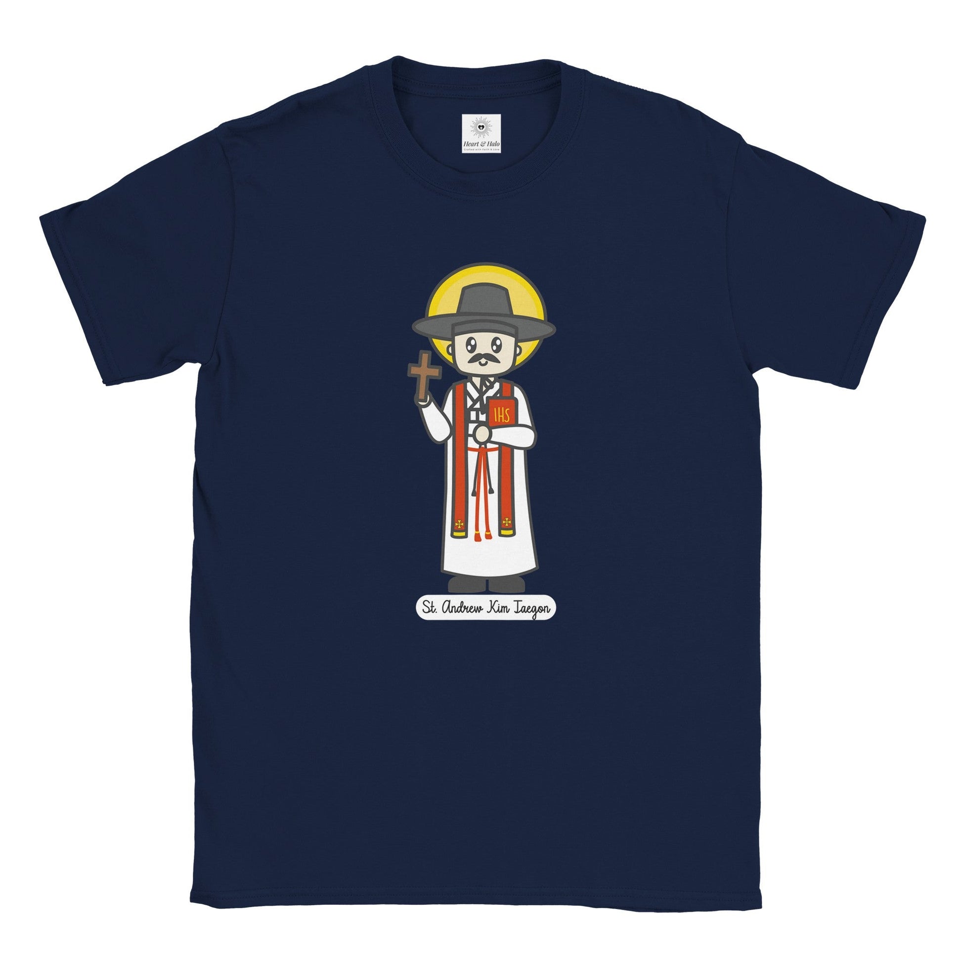 St. Andrew Kim Taegon Adult T-Shirt – Korean Saint - Heart & Halo