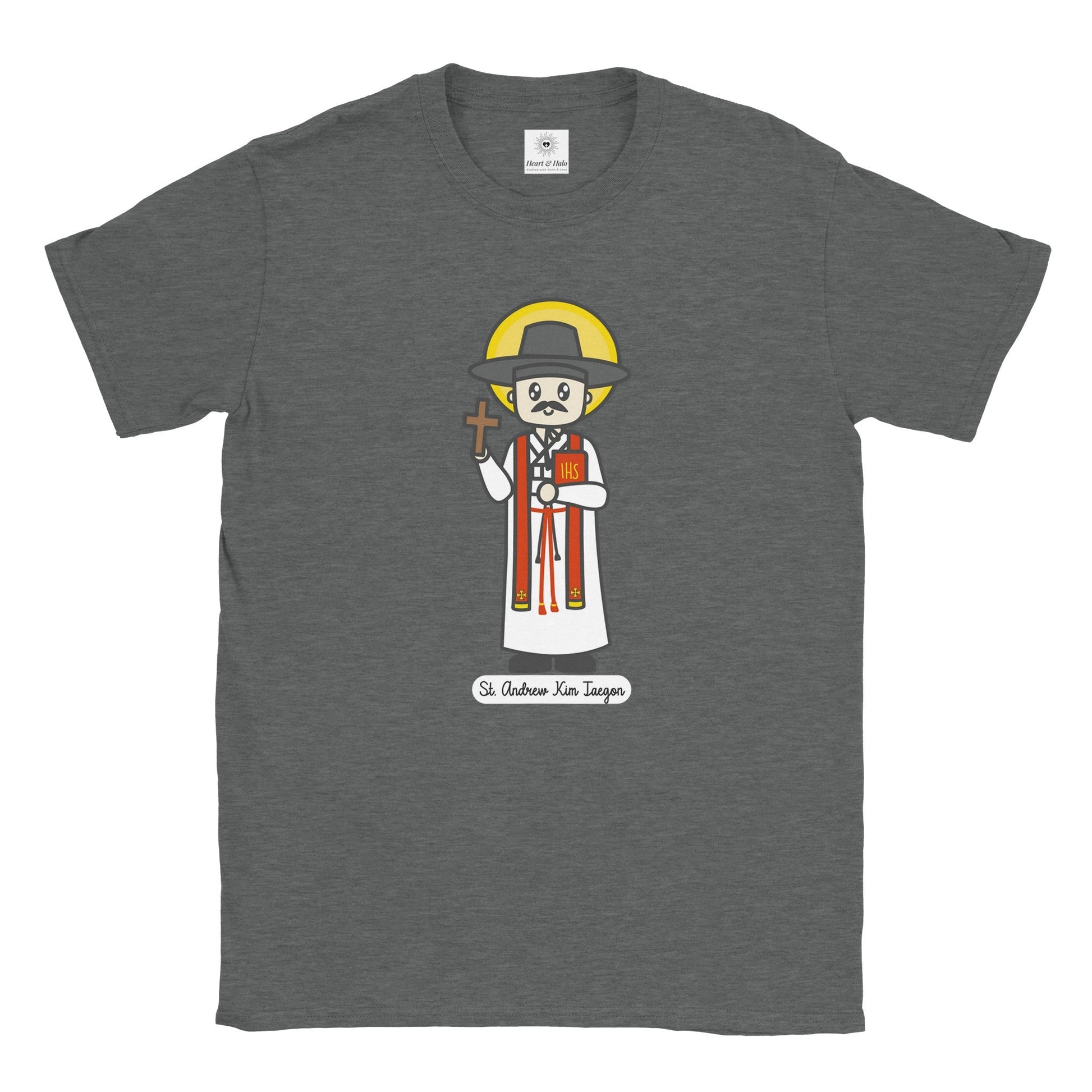 St. Andrew Kim Taegon Adult T-Shirt – Korean Saint - Heart & Halo