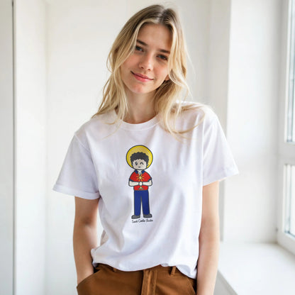 St Carlo Acutis Adult T-Shirt - Heart & Halo