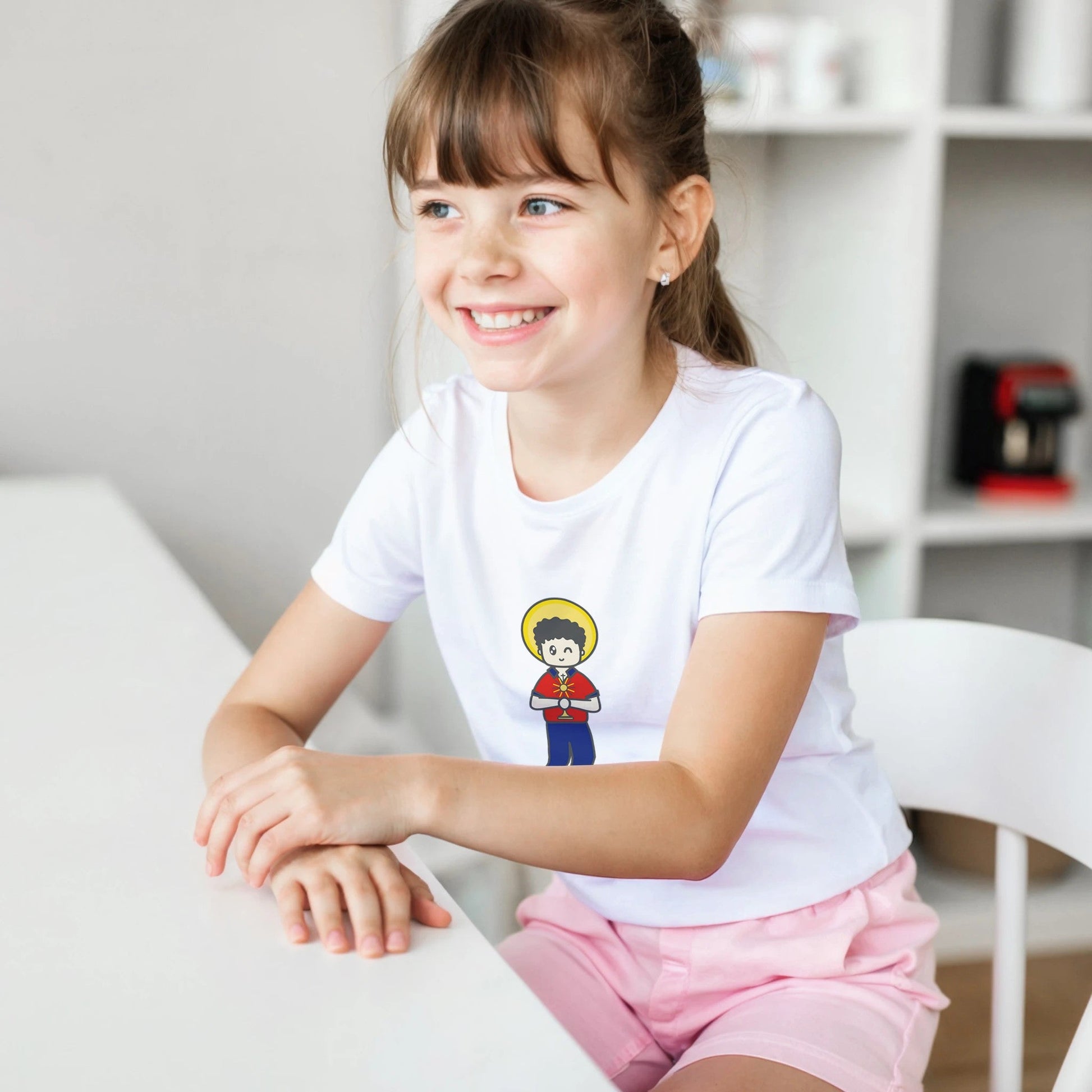 St Carlo Acutis Kids Cotton T-Shirt - Heart & Halo