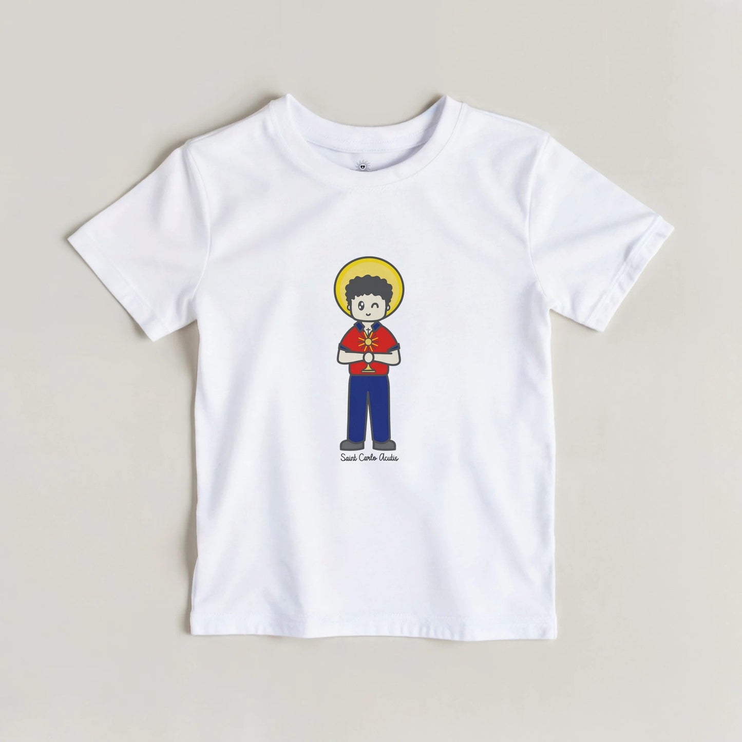 St Carlo Acutis Kids Cotton T-Shirt - Heart & Halo