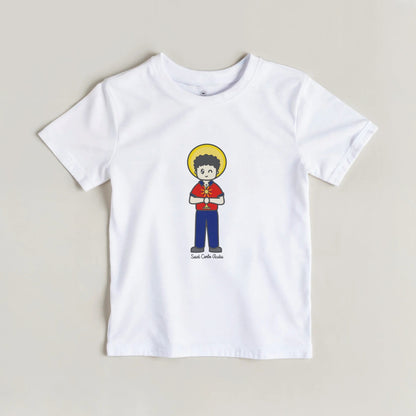 St Carlo Acutis Kids Cotton T-Shirt - Heart & Halo