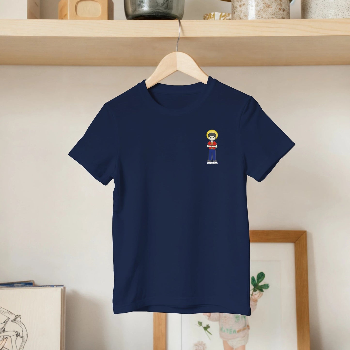 St Carlo Acutis Kids Cotton T-Shirt - Heart & Halo