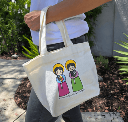 St Columba Kim Hyo - im & St Agnes Kim Hyo - ju Mini Tote Bag - Heart & Halo