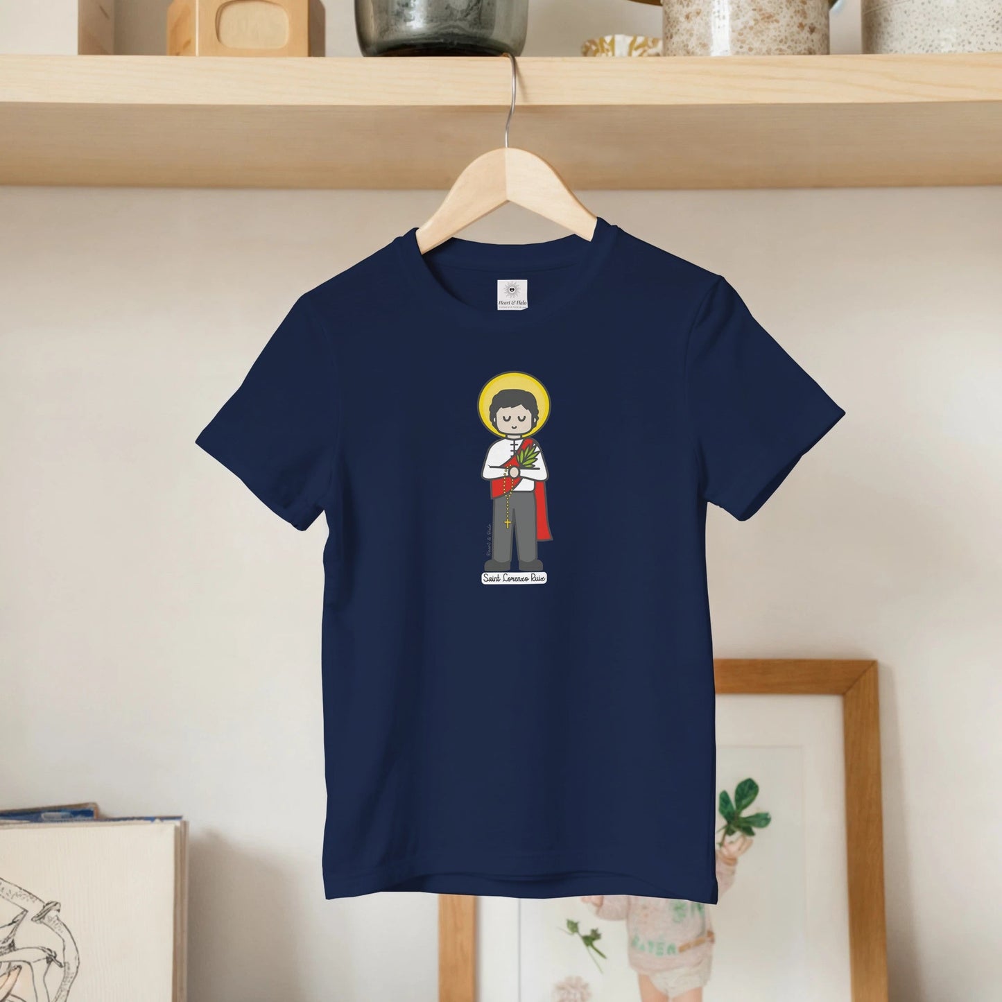 St. Lorenzo Ruiz Kids Cotton T-Shirt - Heart & Halo