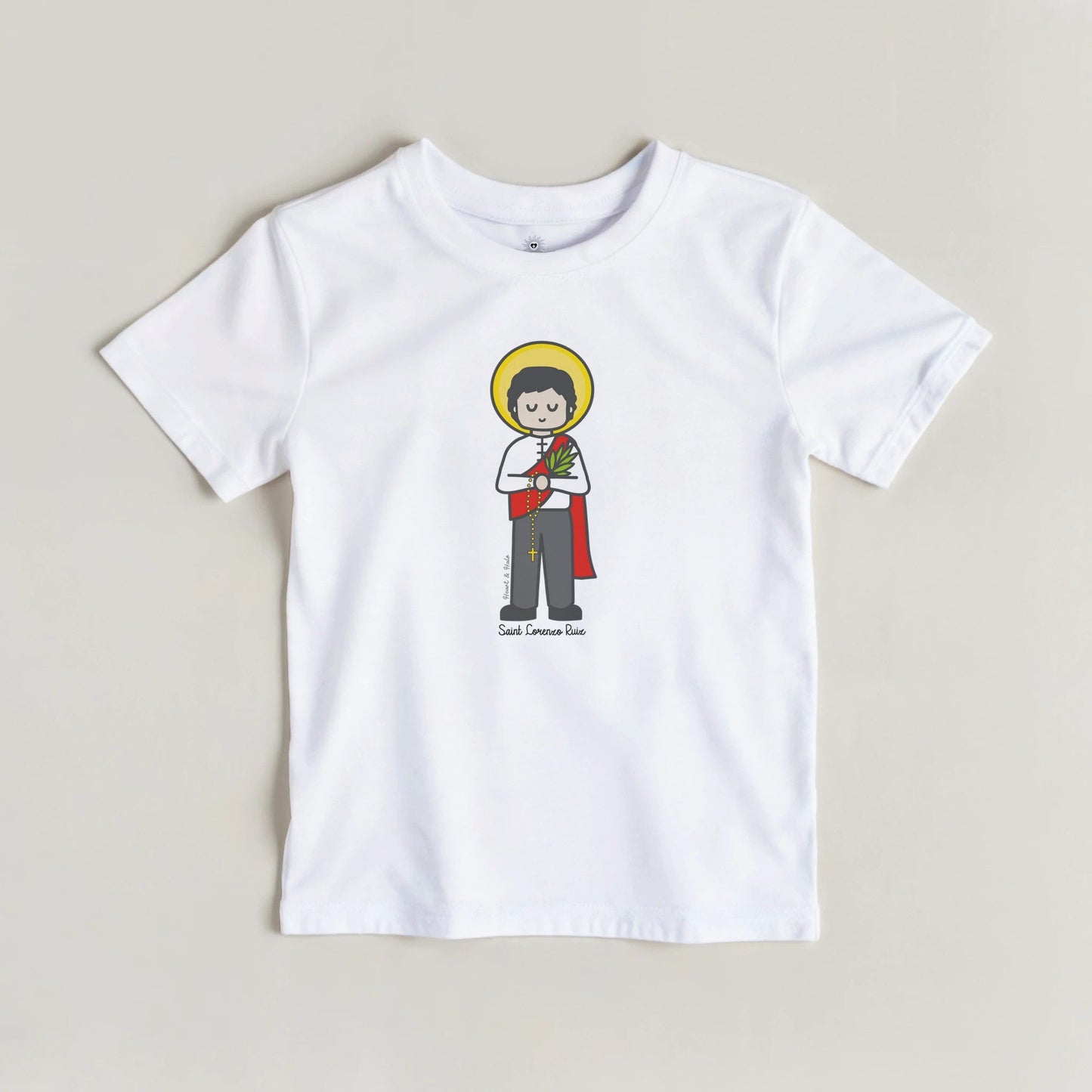 St. Lorenzo Ruiz Kids Cotton T-Shirt - Heart & Halo