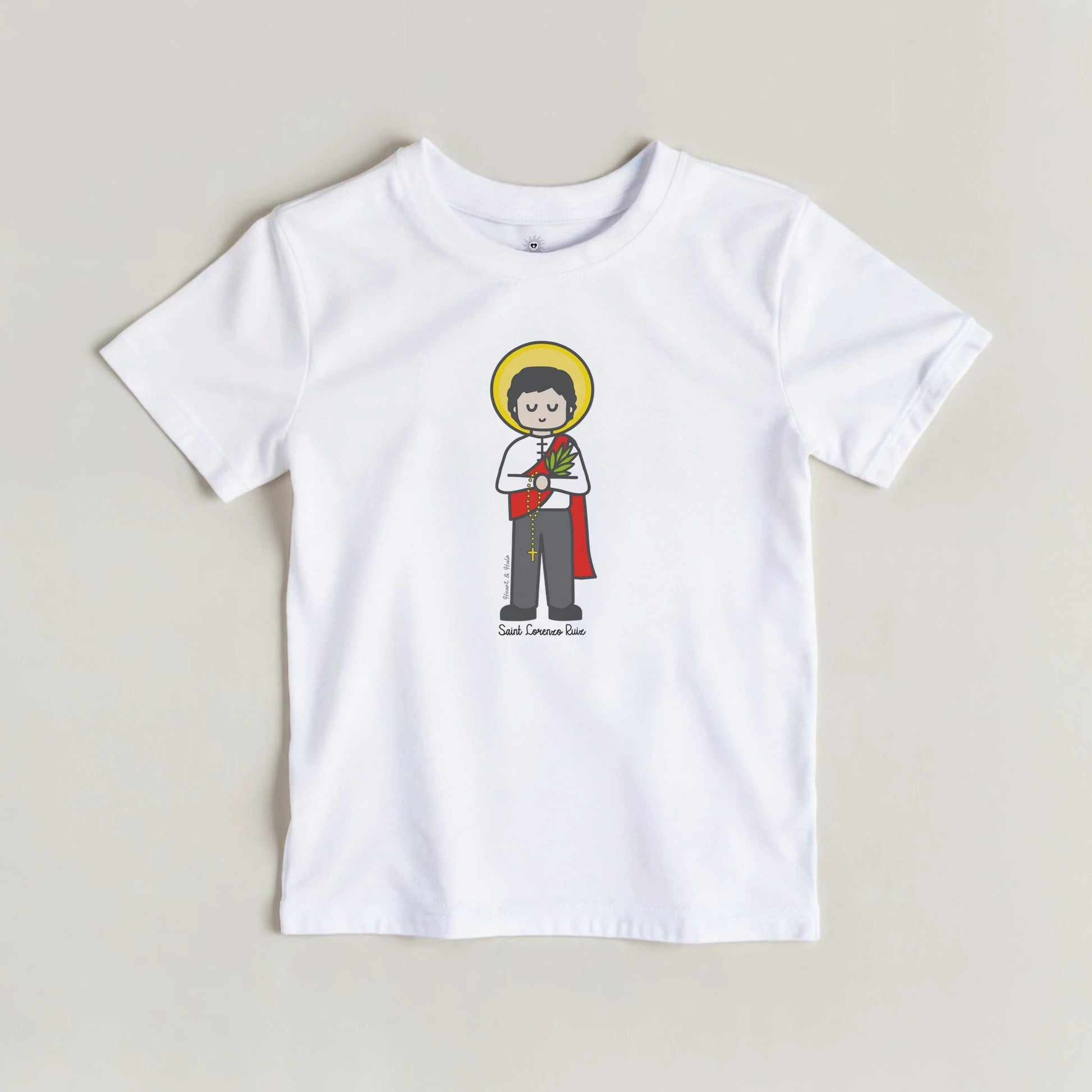 St. Lorenzo Ruiz Kids Cotton T-Shirt - Heart & Halo