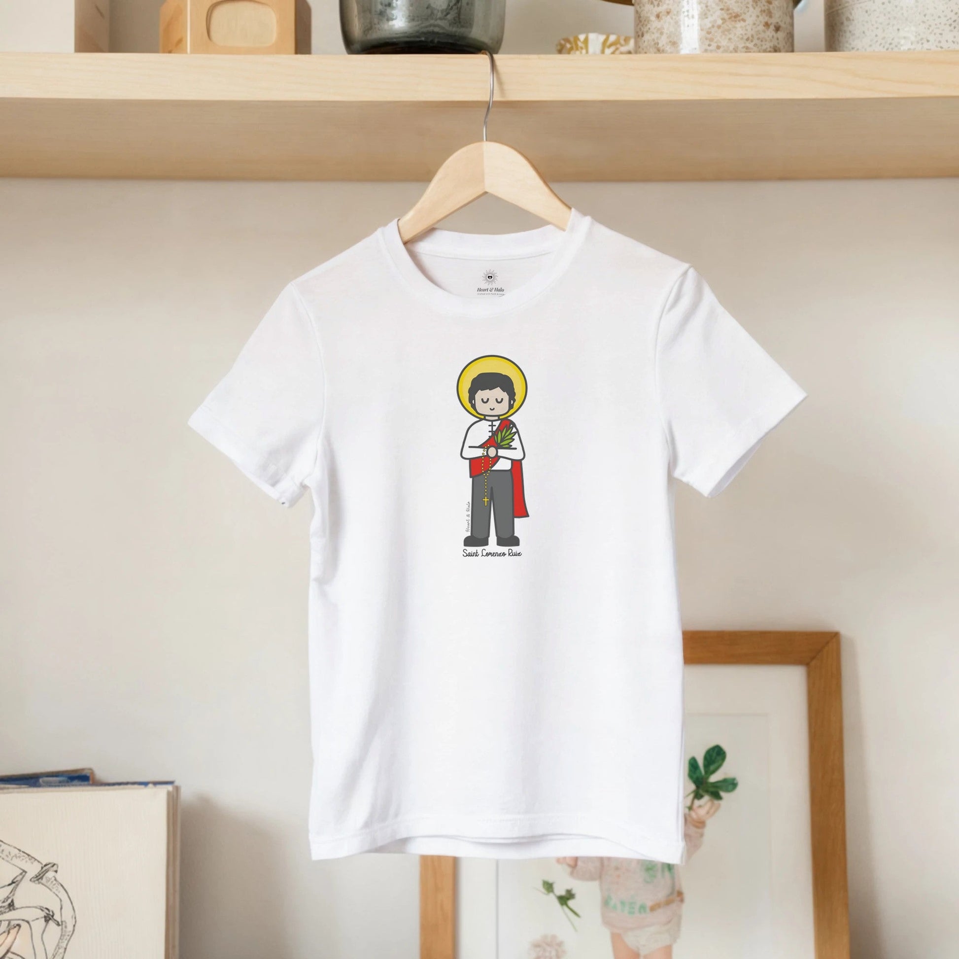 St. Lorenzo Ruiz Kids Cotton T-Shirt - Heart & Halo