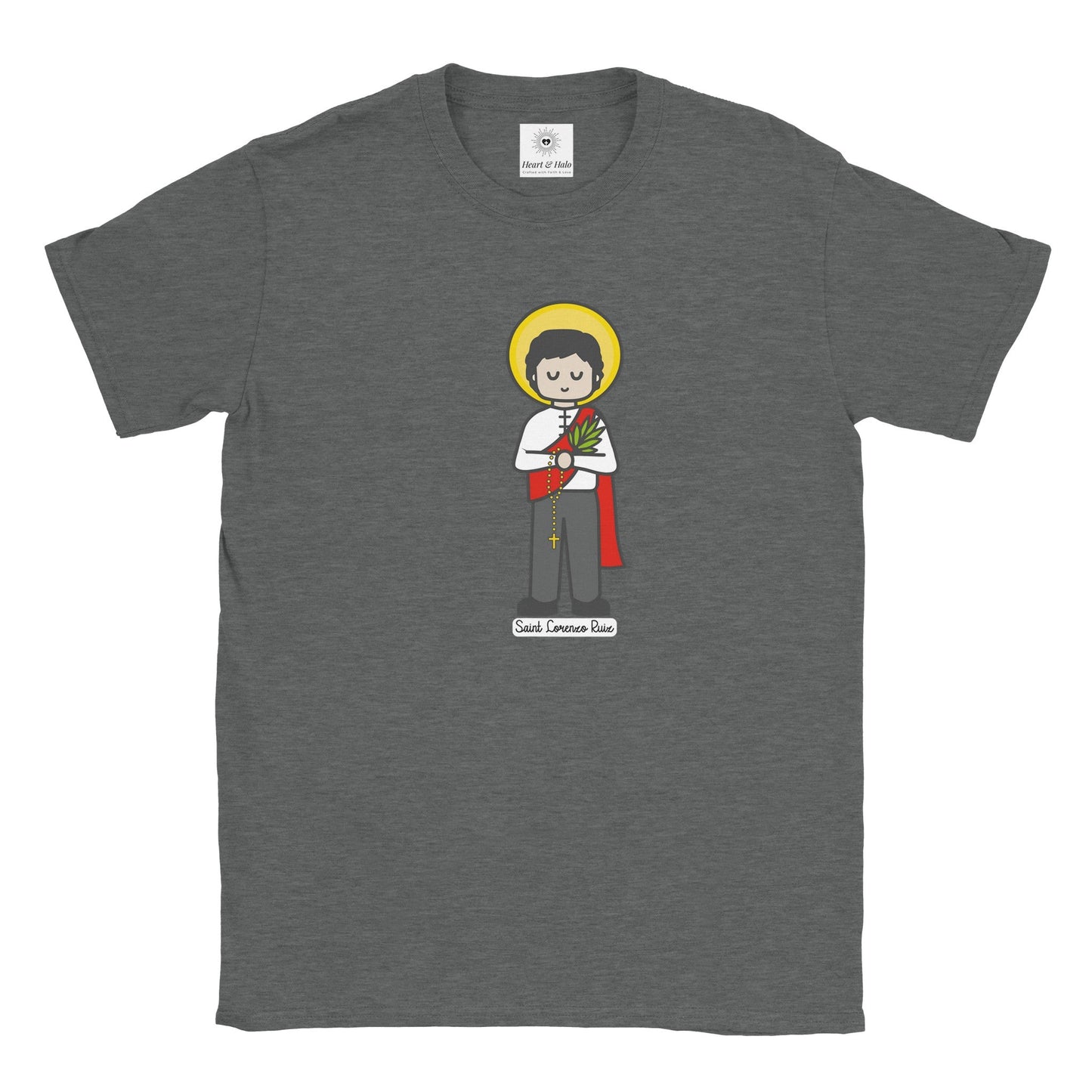 St. Lorenzo Ruiz T-Shirt - Soft, Art - Inspired Design by a Little Artist - Heart & Halo